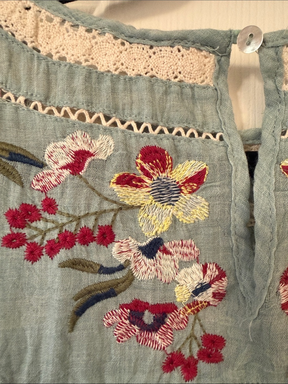 Umgee Dress Womens Large Boho Floral Embroidered Tunic Cottagecore Flirty - Picture 10 of 11